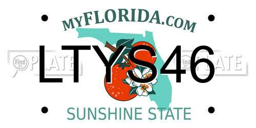 LTYS46 Florida License Plate