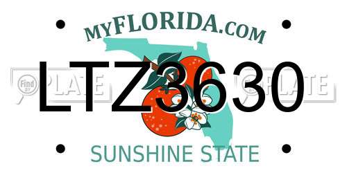 LTZ3630 Florida License Plate