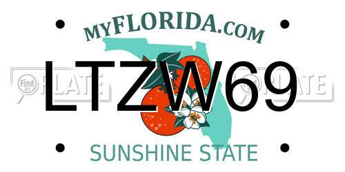 LTZW69 Florida License Plate
