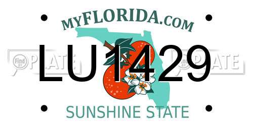 LU1429 Florida License Plate