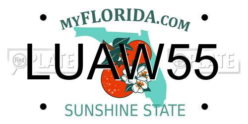 LUAW55 Florida License Plate