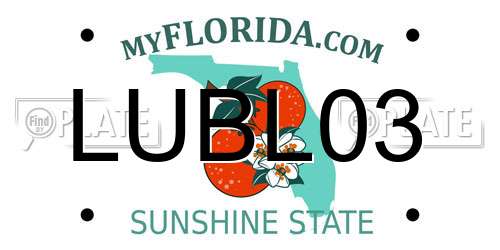 LUBL03 Florida License Plate