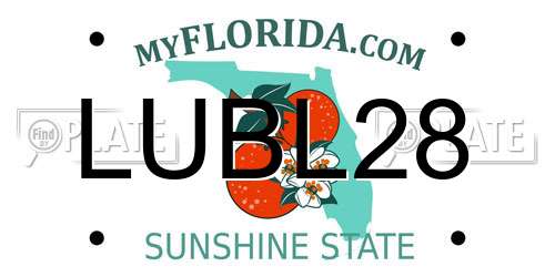 LUBL28 Florida License Plate