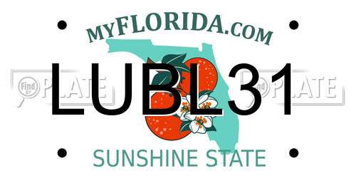 LUBL31 Florida License Plate