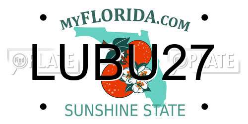 LUBU27 Florida License Plate