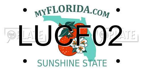 LUCF02 Florida License Plate