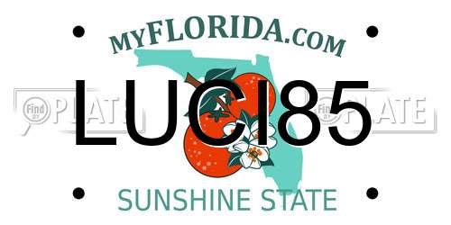 LUCI85 Florida License Plate