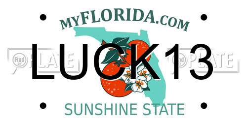 LUCK13 Florida License Plate