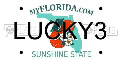 LUCKY3 Florida License Plate