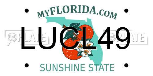 LUCL49 Florida License Plate