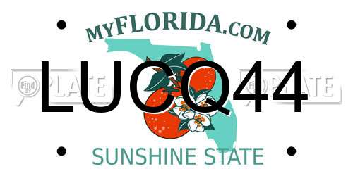 LUCQ44 Florida License Plate