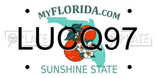 LUCQ97 Florida License Plate
