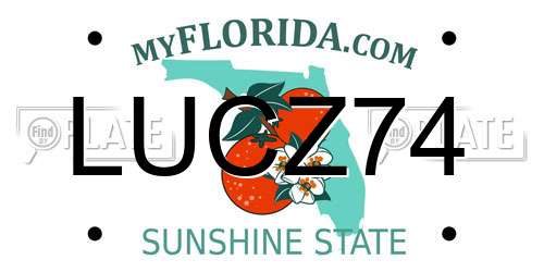 LUCZ74 Florida License Plate