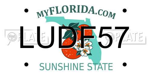 LUDF57 Florida License Plate