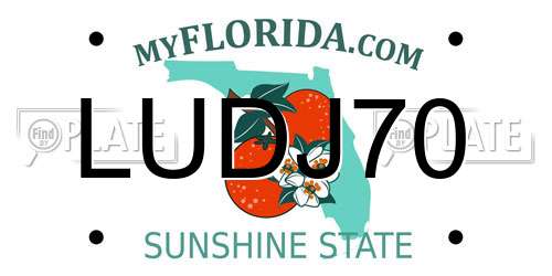 LUDJ70 Florida License Plate
