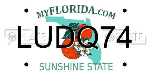 LUDQ74 Florida License Plate