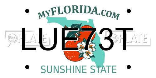 LUE73T Florida License Plate