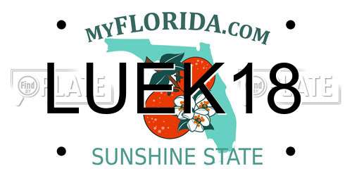 LUEK18 Florida License Plate