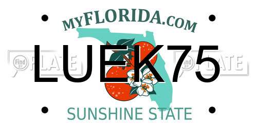 LUEK75 Florida License Plate