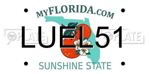 LUEL51 Florida License Plate