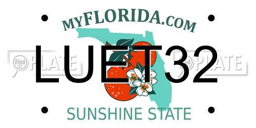 LUET32 Florida License Plate