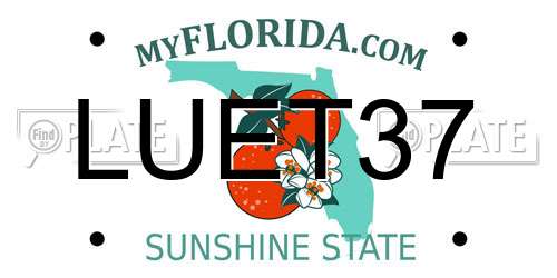 LUET37 Florida License Plate