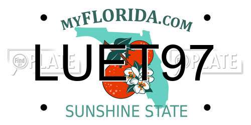 LUET97 Florida License Plate