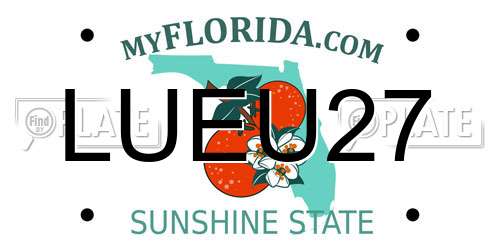 LUEU27 Florida License Plate