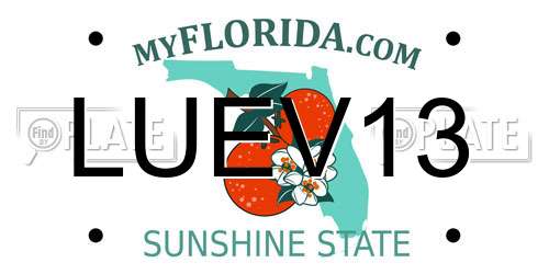 LUEV13 Florida License Plate