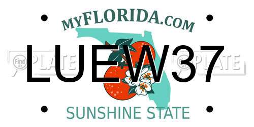 LUEW37 Florida License Plate