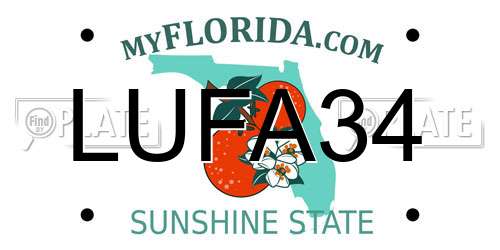 LUFA34 Florida License Plate