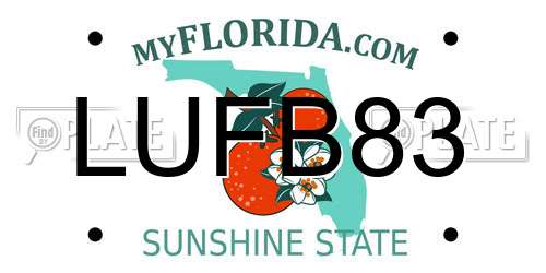 LUFB83 Florida License Plate