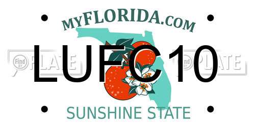 LUFC10 Florida License Plate
