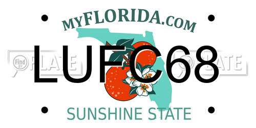 LUFC68 Florida License Plate