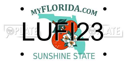 LUFI23 Florida License Plate