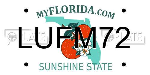 LUFM72 Florida License Plate