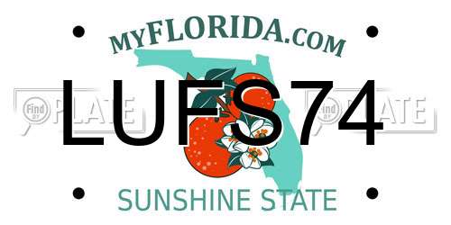 LUFS74 Florida License Plate