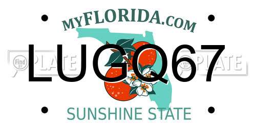 LUGQ67 Florida License Plate