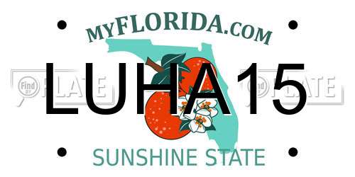 LUHA15 Florida License Plate