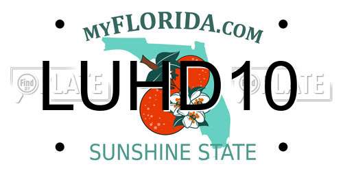 LUHD10 Florida License Plate
