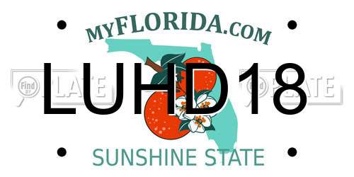 LUHD18 Florida License Plate