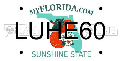 LUHE60 Florida License Plate