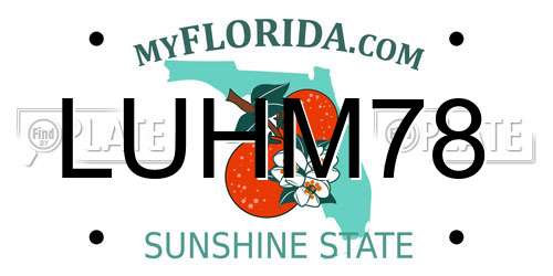 LUHM78 Florida License Plate
