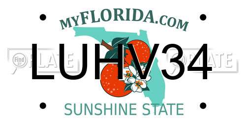 LUHV34 Florida License Plate