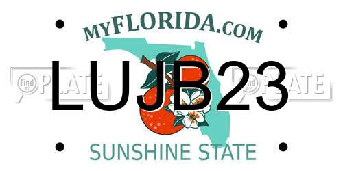 LUJB23 Florida License Plate