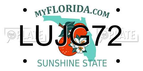 LUJG72 Florida License Plate