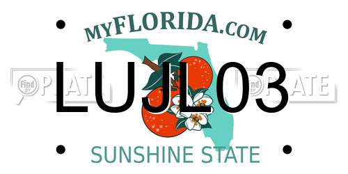 LUJL03 Florida License Plate