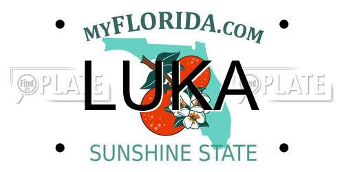 LUKA Florida License Plate