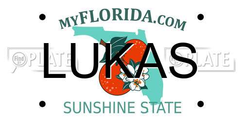 LUKAS Florida License Plate