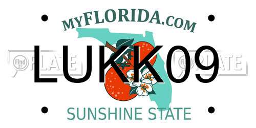 LUKK09 Florida License Plate